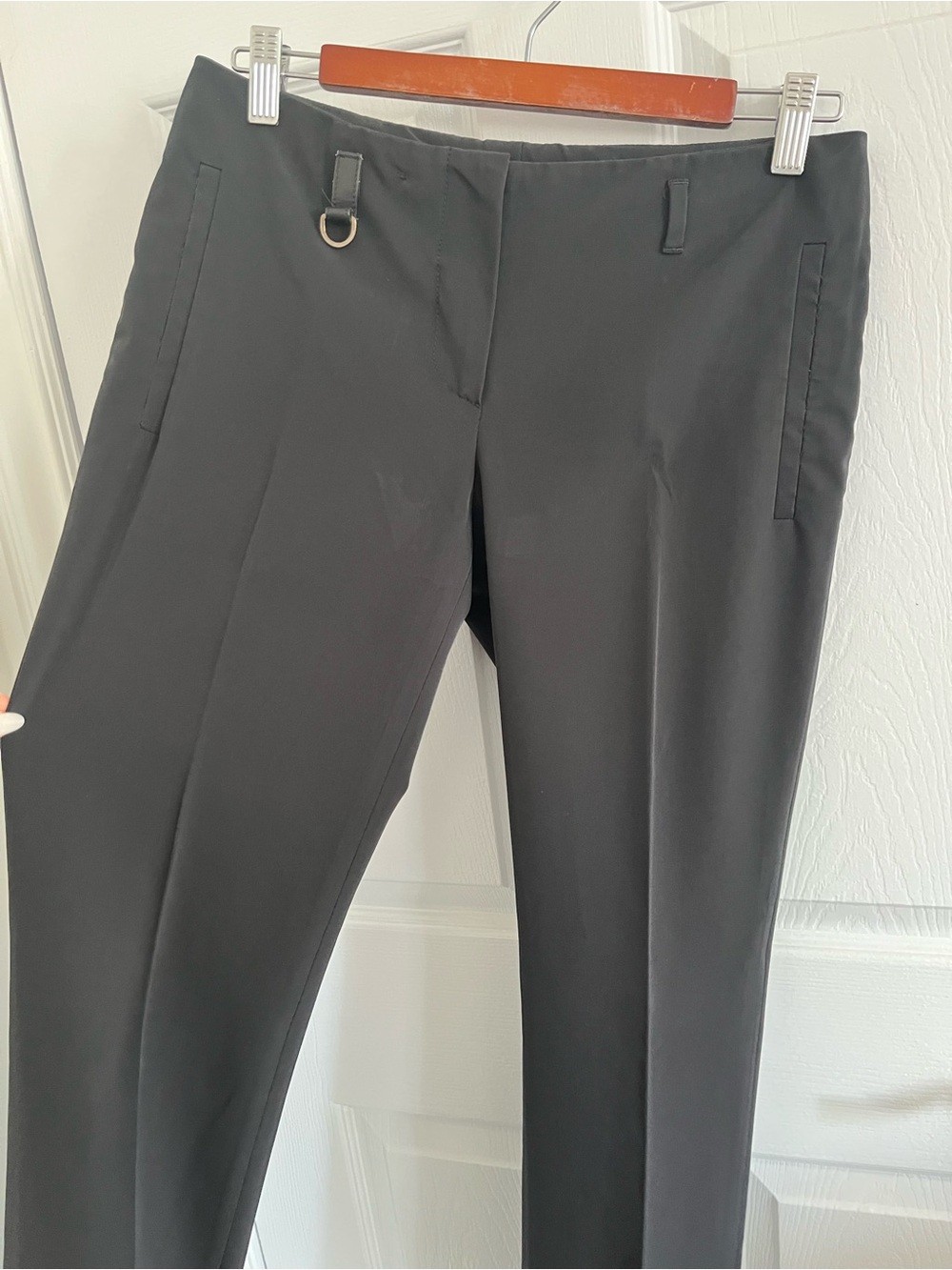 Prada Y2k low slung low waist Black Dress Trousers with D-Ring Detail - Picture 2 of 6